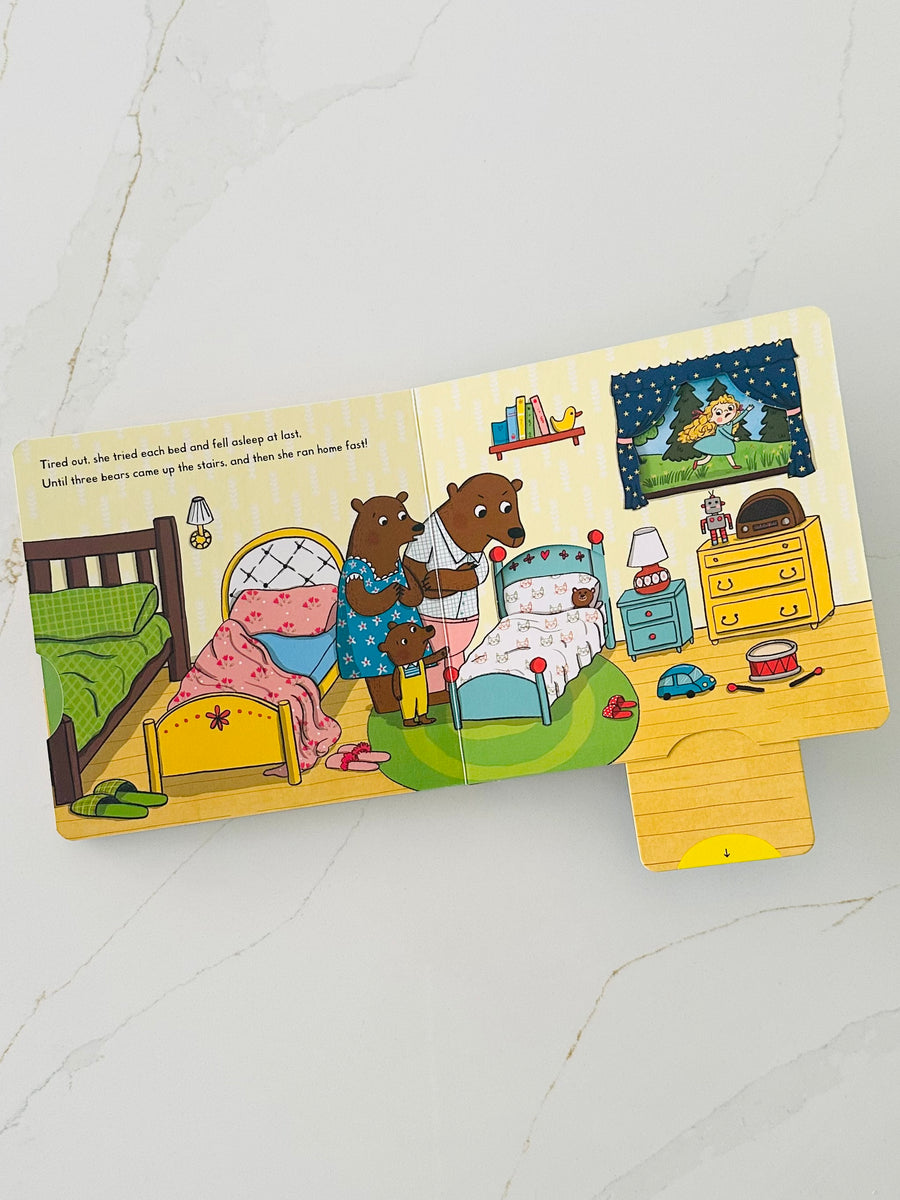 Goldilocks and the Three Bears: A Push, Pull and Slide book by Natascha Rosenberg