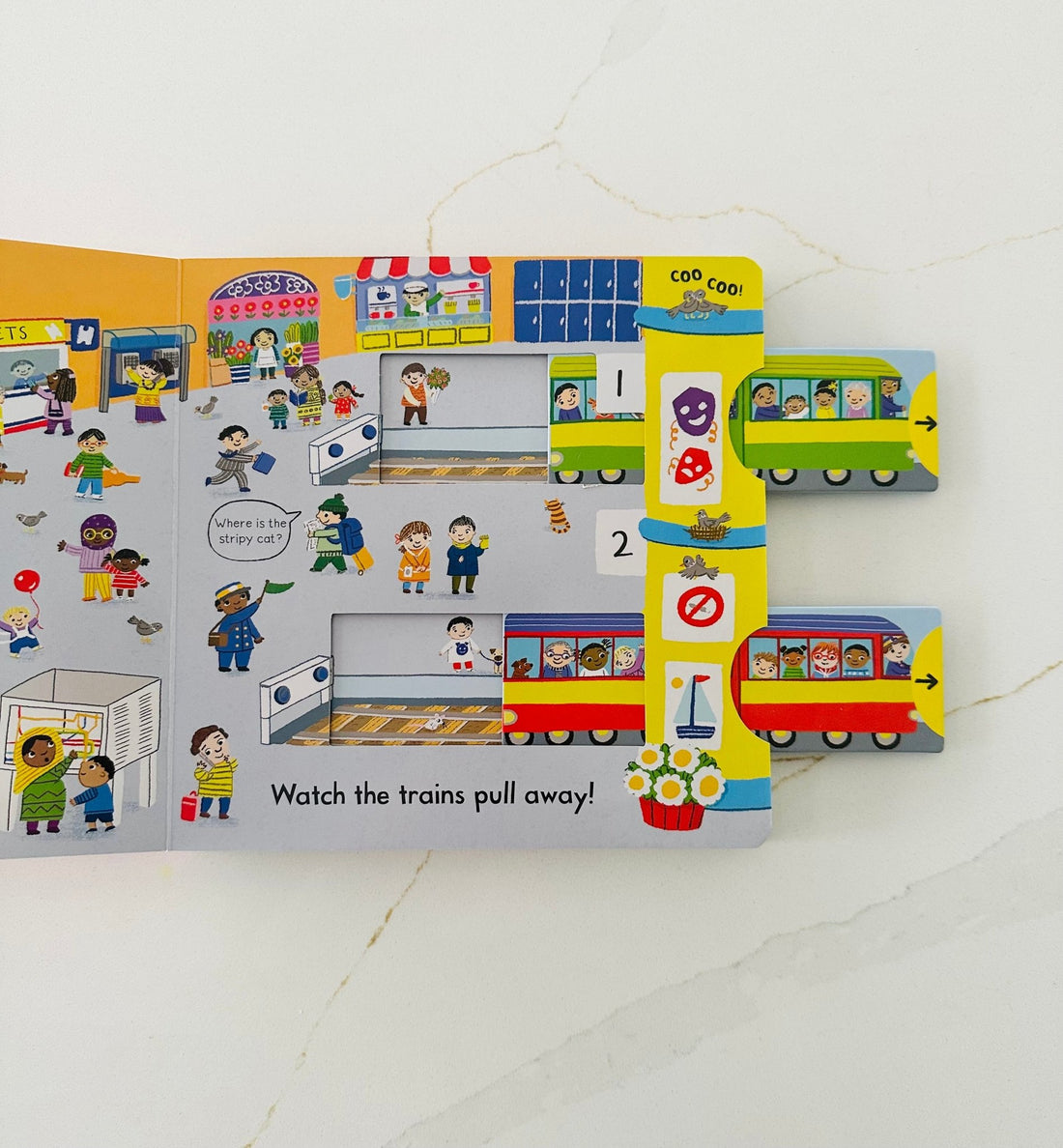 Busy Trains - A Push, Pull and Slide book - Wondertivity